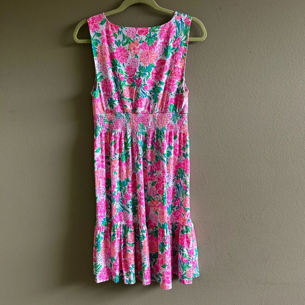 Lilly Pulitzer Pink and Green Floral Midi Dress - Picture 6 of 10